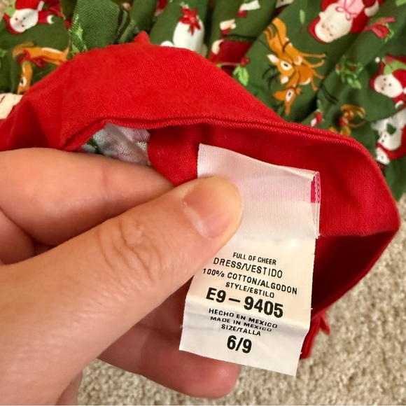 Vintage 90s Ricrac & Ruffles Baby Christmas Dress 6-9 Months Holiday Festive - Picture 6 of 6